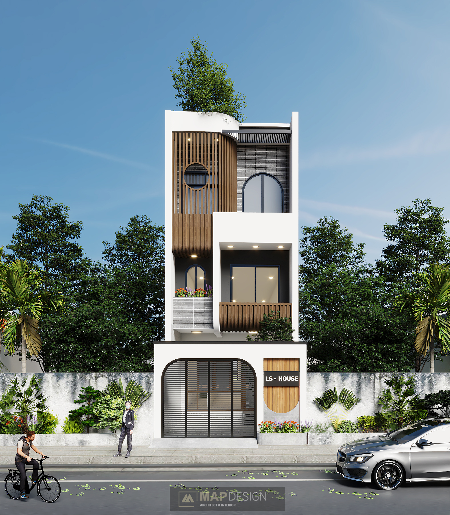 Phương án thiết kế mẫu nhà phố 3 tầng 1 tum đẹp diện tích 75m2 NP220020   Kiến trúc Angcovat