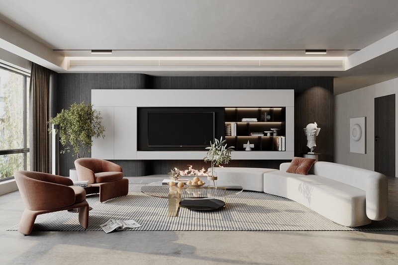Ý tưởng thiết kế nội thất phòng khách biệt thự hiện đại đẹp đẳng cấp